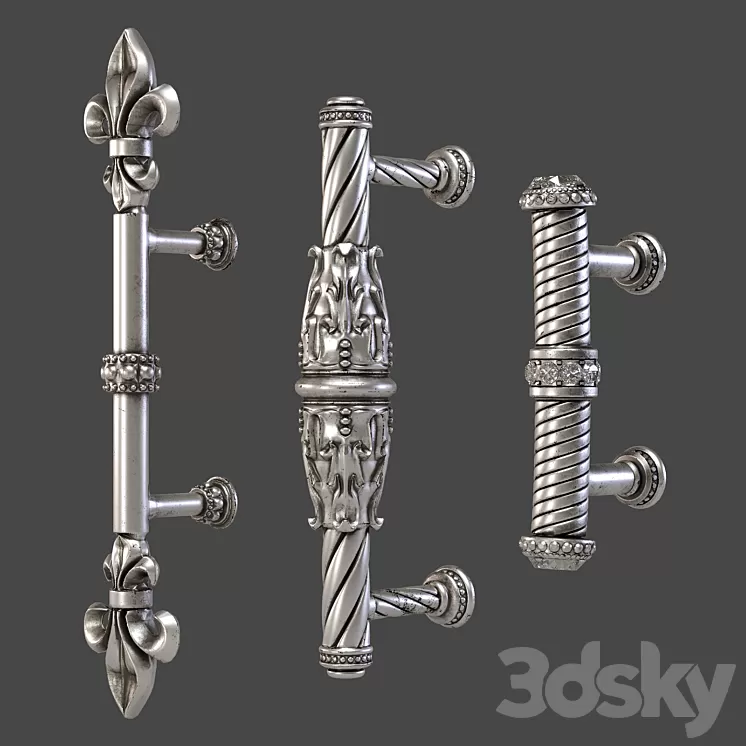 KITCHEN CUPBOARD CABINET DOOR HANDLES set11 3D Model Free