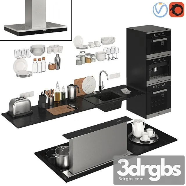 Kitchen Decor Island 3D Model Free