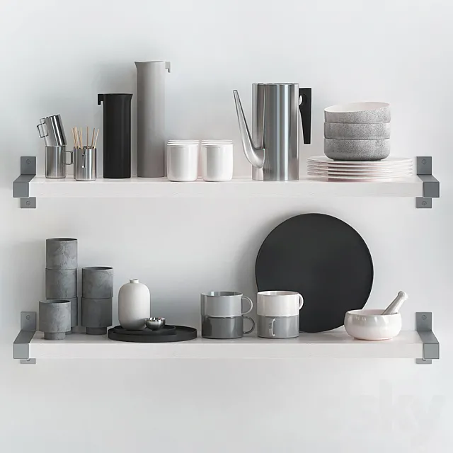 Kitchen decor set 02 3D Model