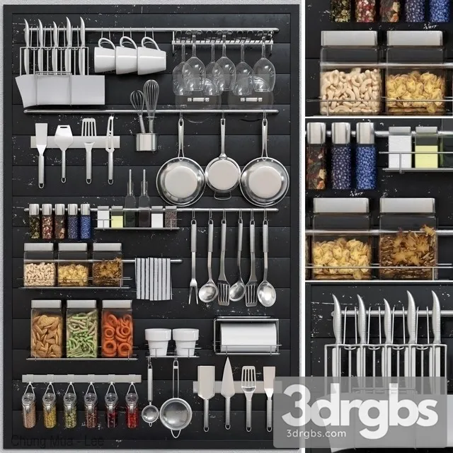Kitchen Decor Set 214 3D Model Free