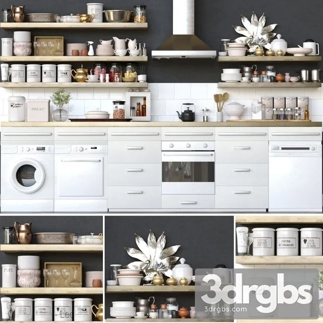 Kitchen Decor Set 233 3D Model Free