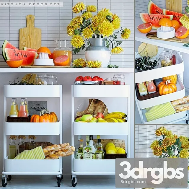 Kitchen Decor Set 3 2 3D Model Free
