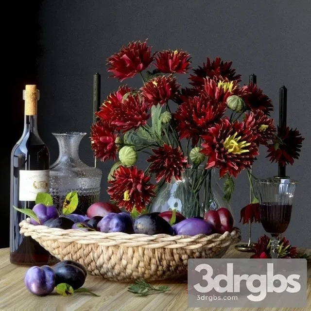 Kitchen Decor Set 3 3D Model Free