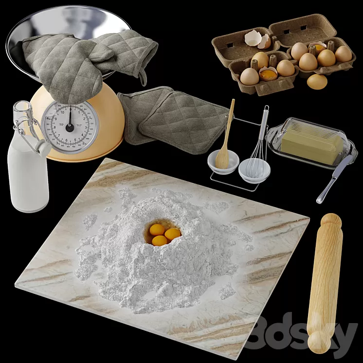 Kitchen decor set 3D Model