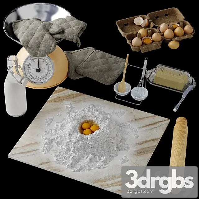 Kitchen decor set 5 3D Model Free