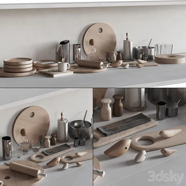 Kitchen Decor Set Accessories 02 3D Model