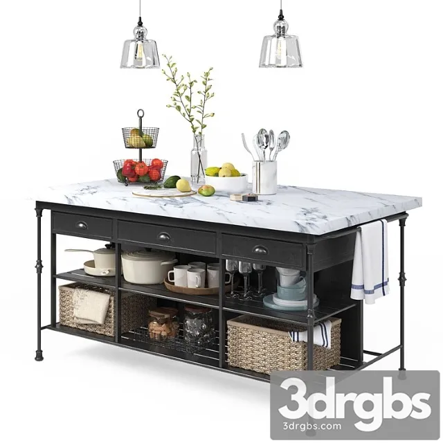 Kitchen decor set - crate and barrel 3D Model Free