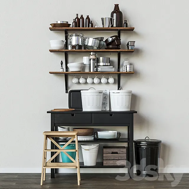 Kitchen decor set ikea 3D Model