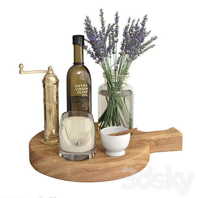 Kitchen Decor Set on Countertops 3D Model