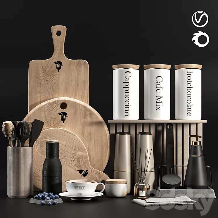 Kitchen Decor Set_03 3D Model Free