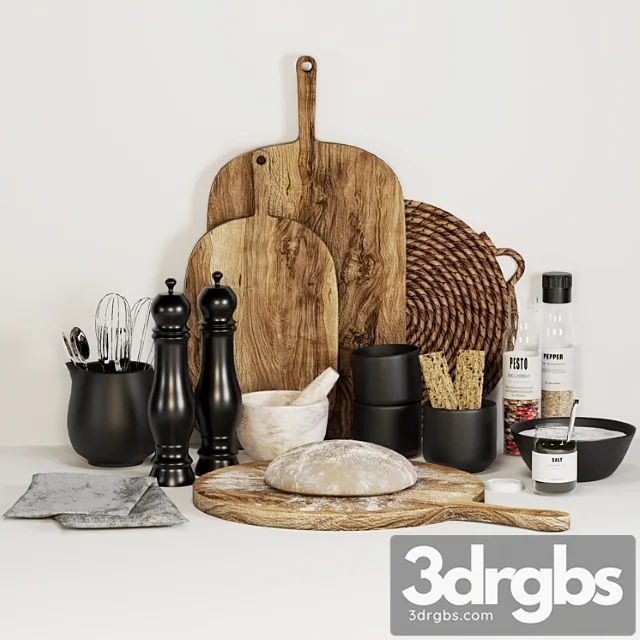 Kitchen decor set_12 3D Model Free