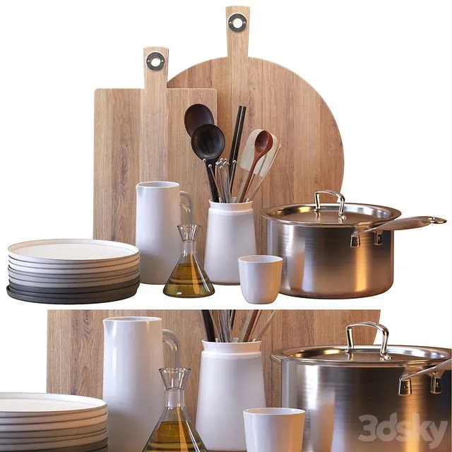 Kitchen decor with oil 3D Model