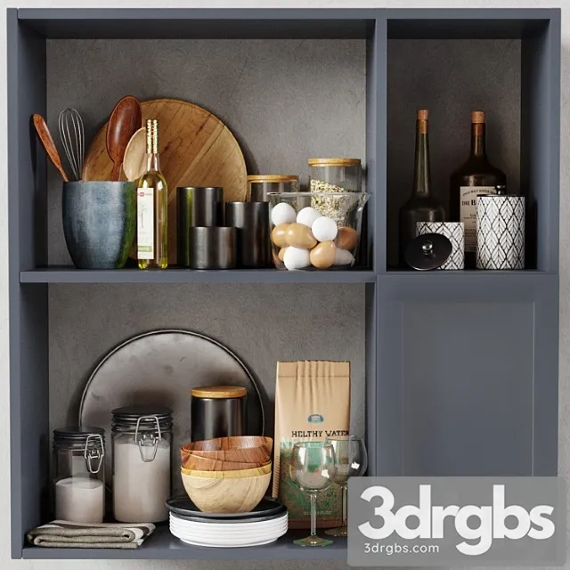 Kitchen decorative set 026 3D Model Free