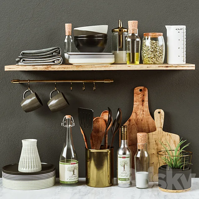 Kitchen Decorative set 038 3DModel