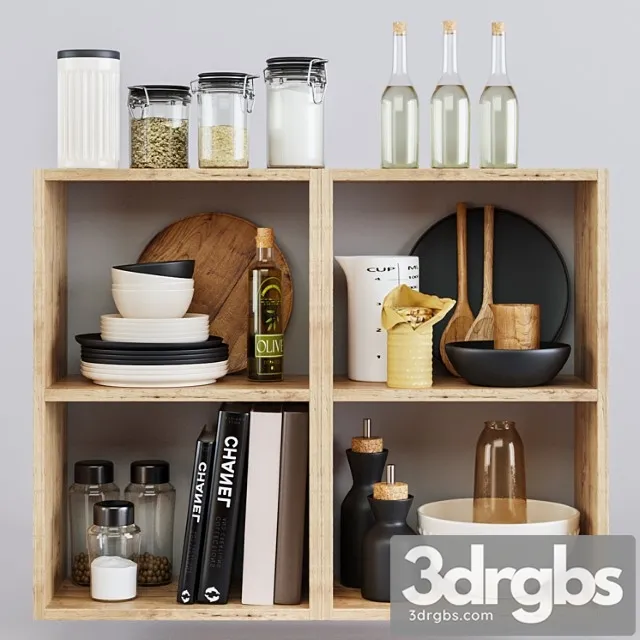 Kitchen decorative set 052 3D Model Free