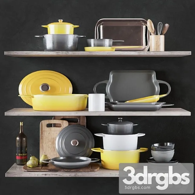 Kitchen decorative set 08 5 3D Model Free