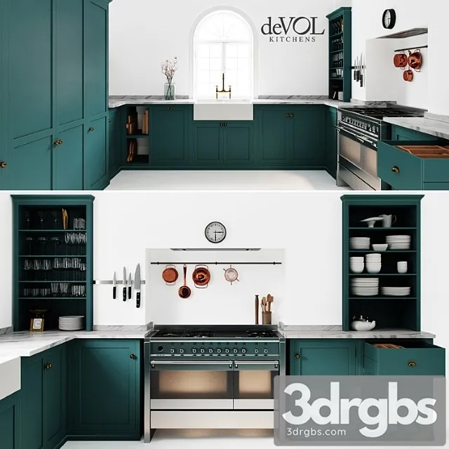 Kitchen devol shaker kitchen 3D Model Free