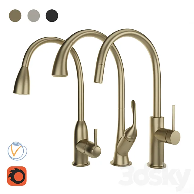 kitchen faucet set 02 3D Model