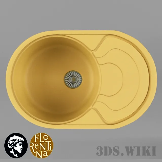 kitchen - Flush-mounted kitchen sink FLORENTINA Rhodes-760 3D Model