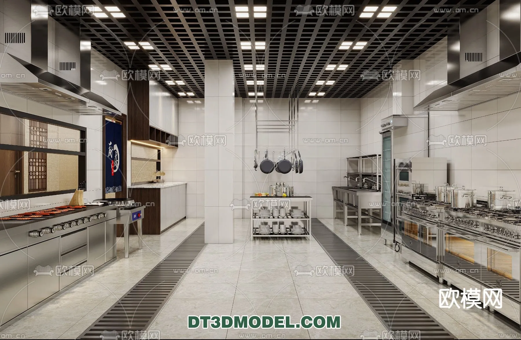 Kitchen for Restaurant - 3D Models - 001