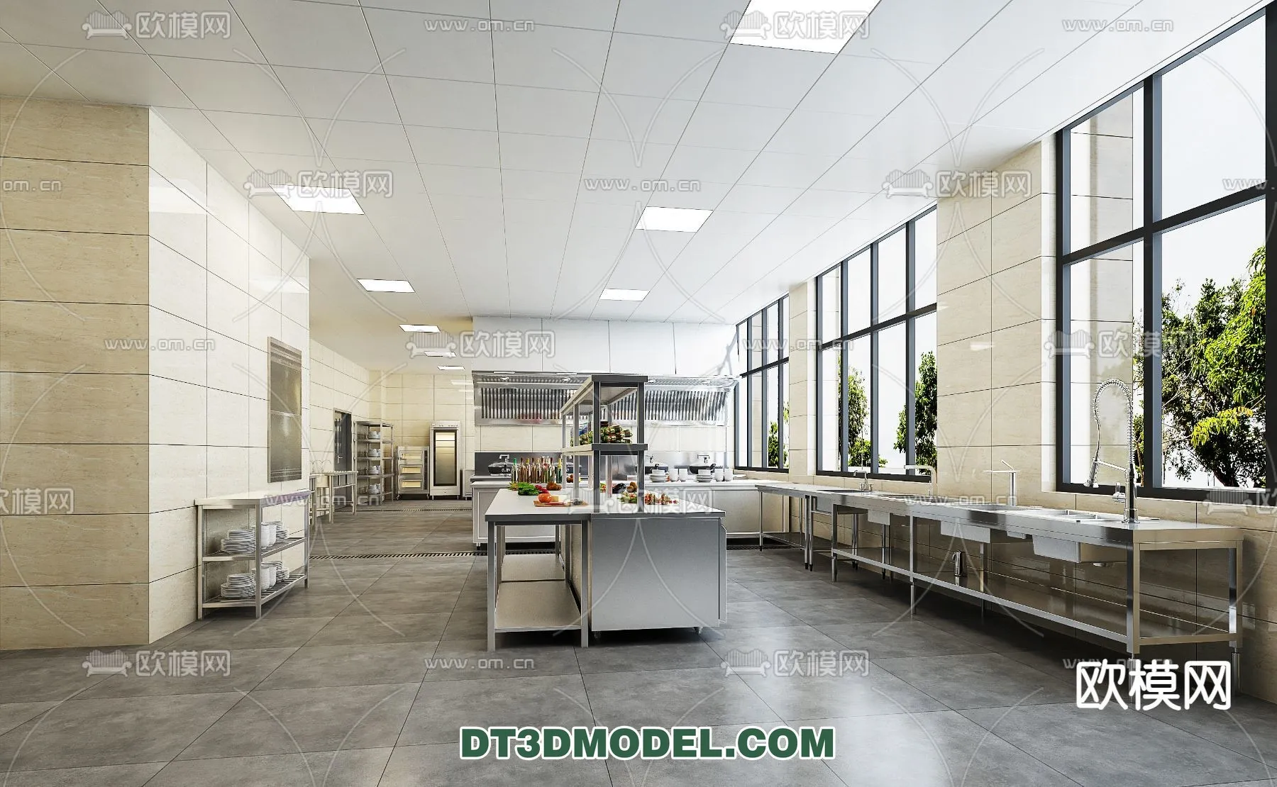 Kitchen for Restaurant - 3D Models - 038