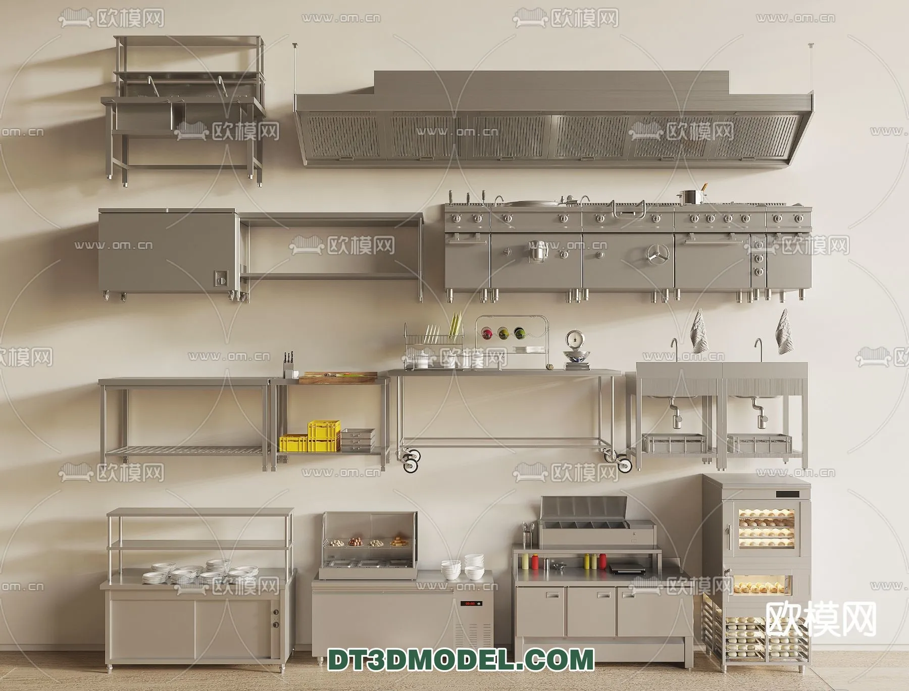 Kitchen for Restaurant - 3D Models - 071