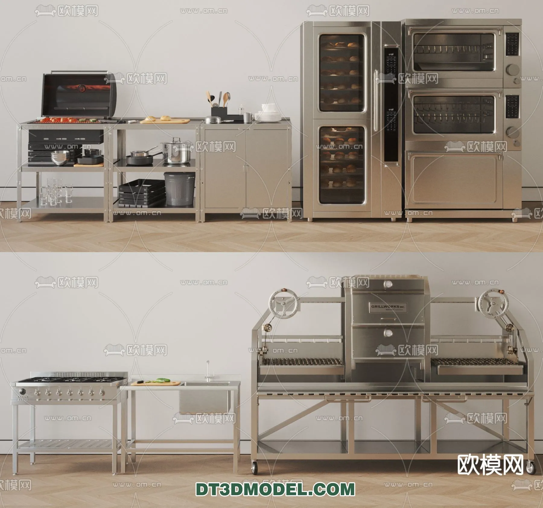 Kitchen for Restaurant - 3D Models - 075