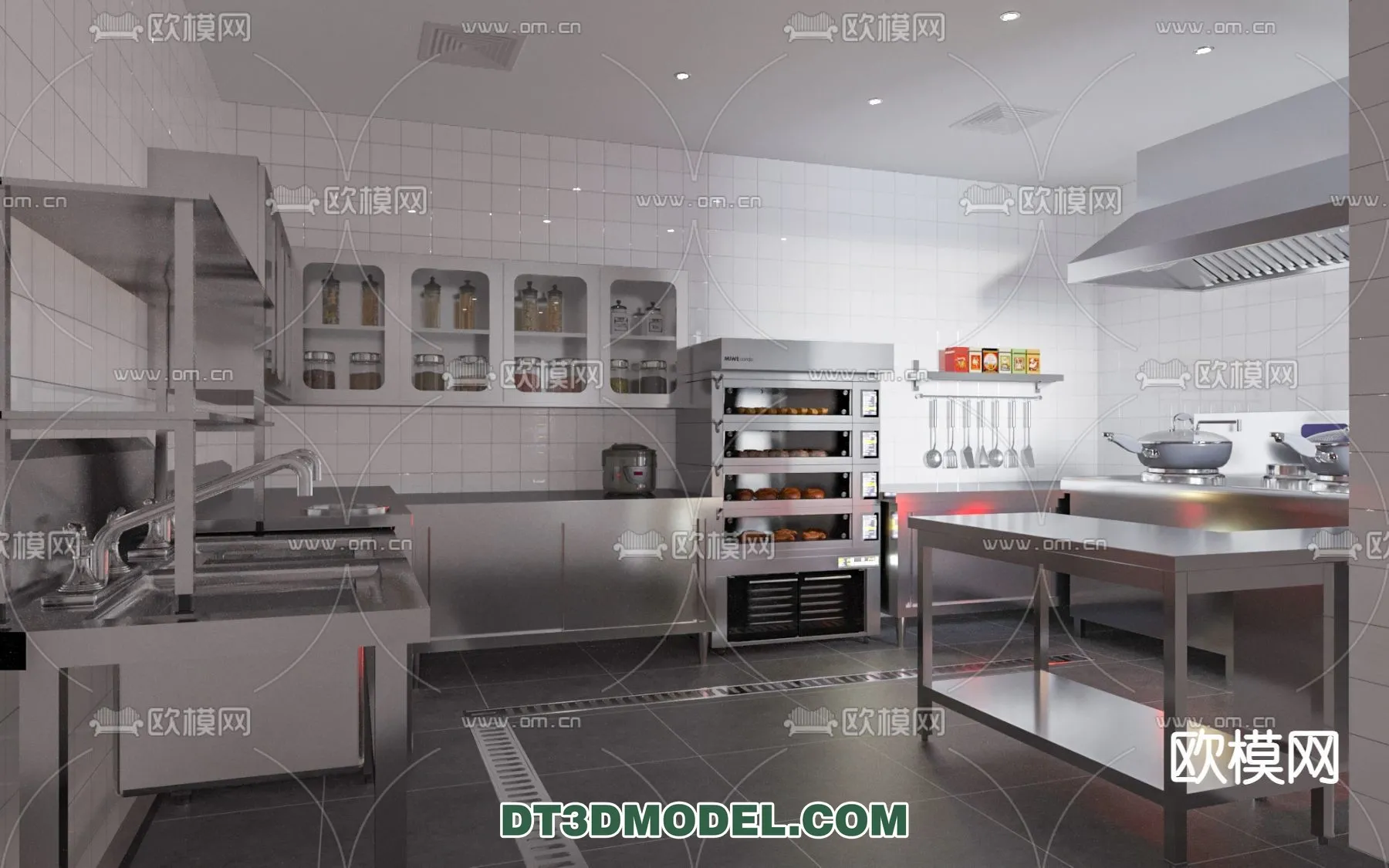 Kitchen for Restaurant - 3D Models - 078