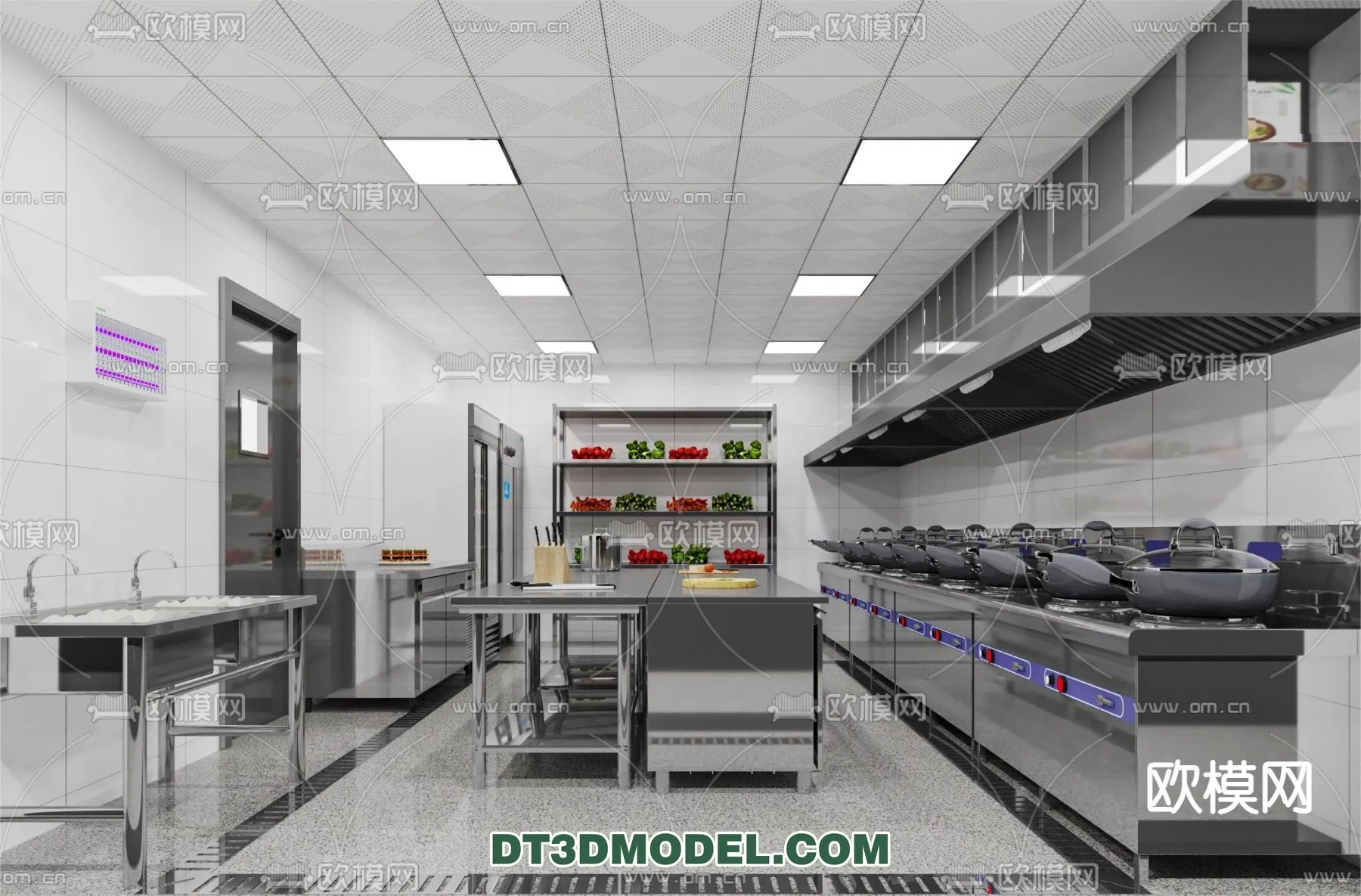 Kitchen for Restaurant - 3D Models - 082
