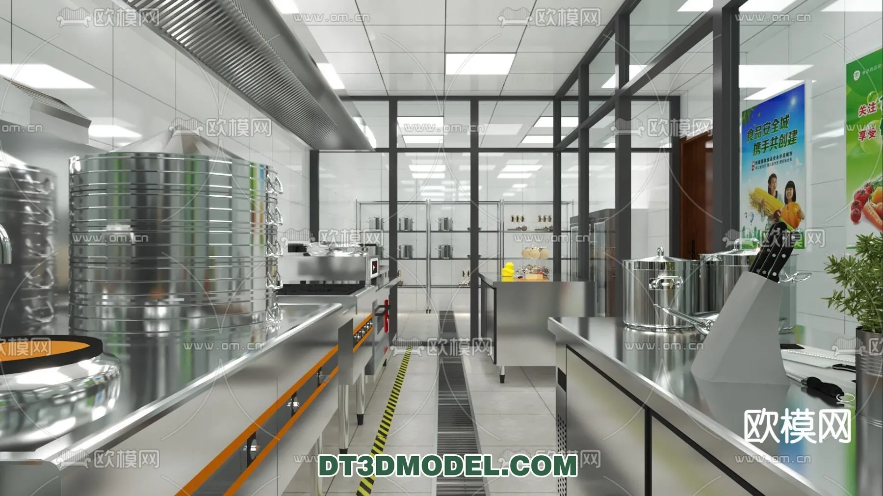 Kitchen for Restaurant - 3D Models - 085