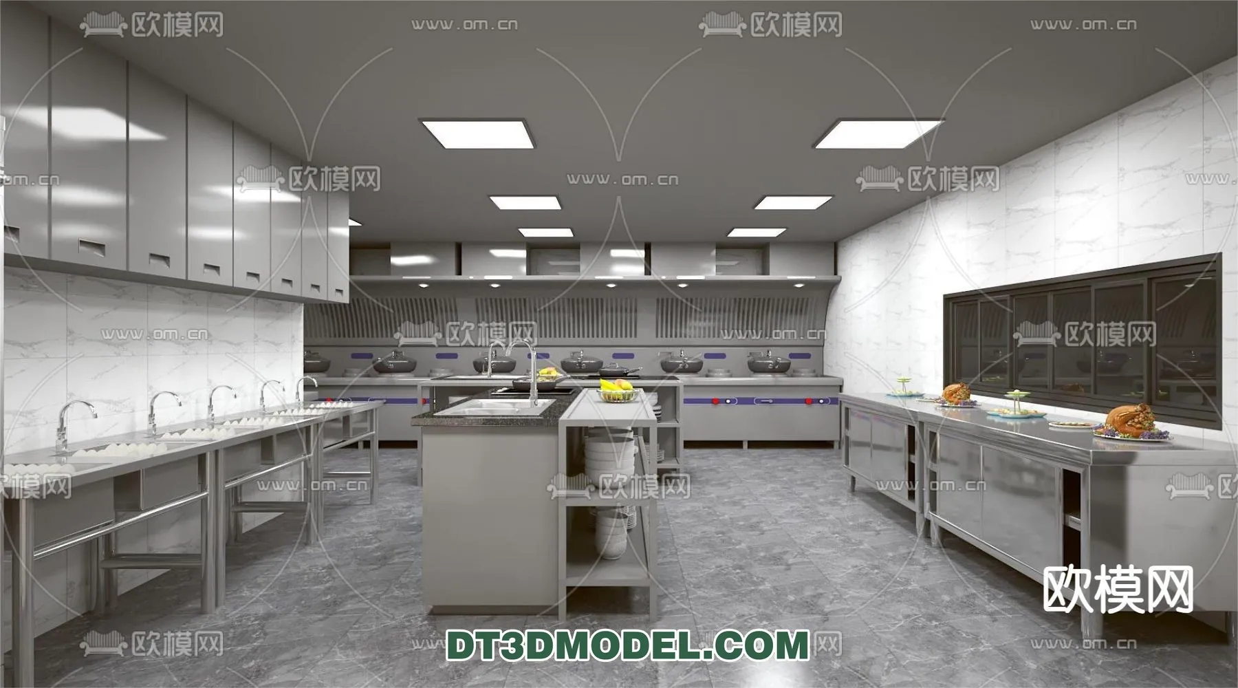 Kitchen for Restaurant - 3D Models - 086