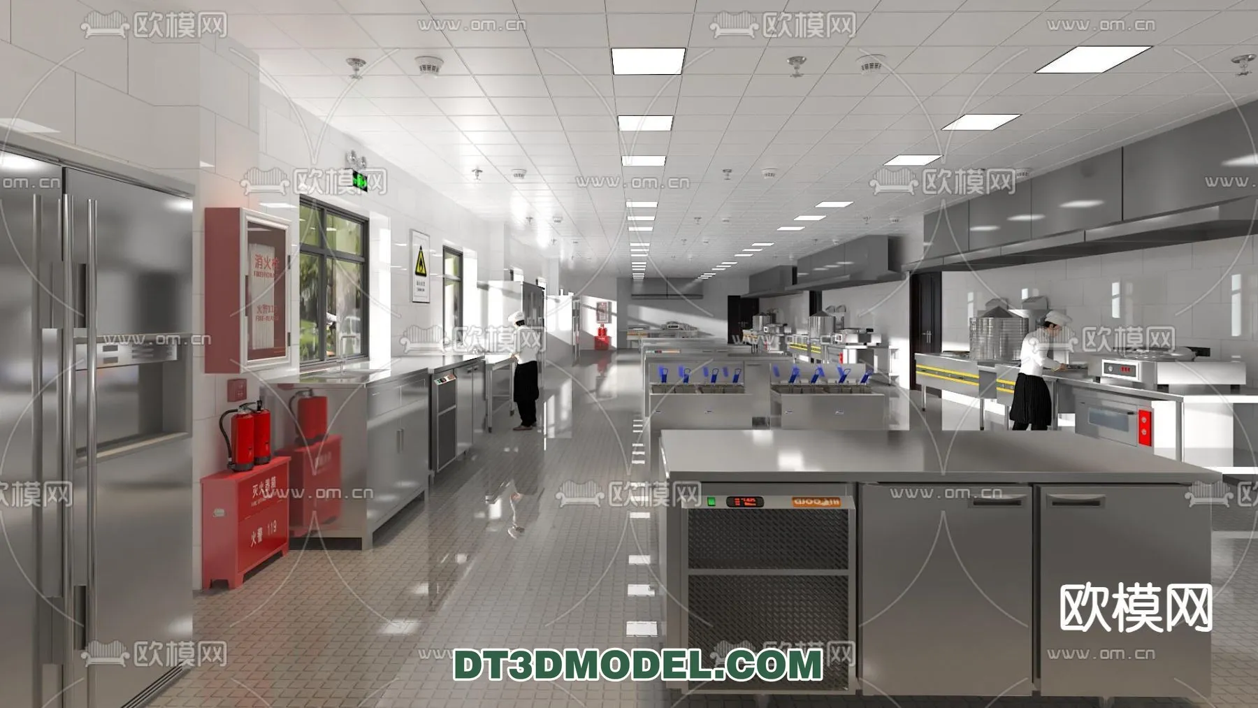 Kitchen for Restaurant - 3D Models - 087