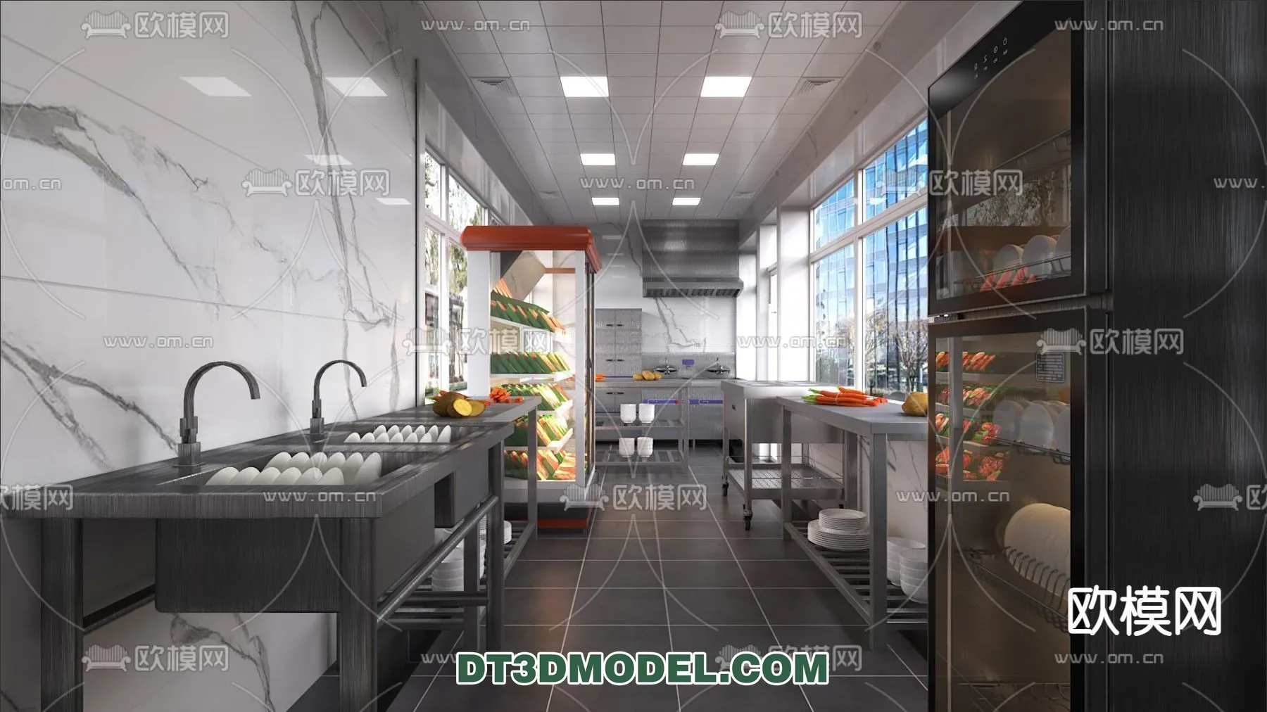 Kitchen for Restaurant - 3D Models - 093