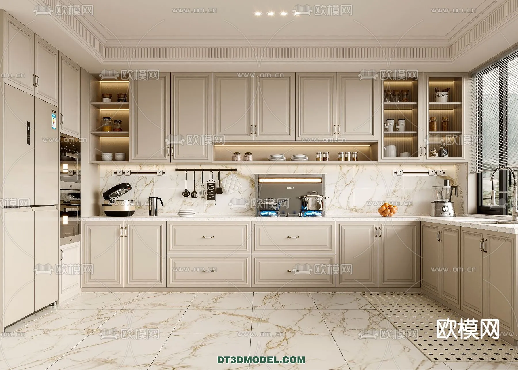 Kitchen - France Style - Interior 3D Scene - 003