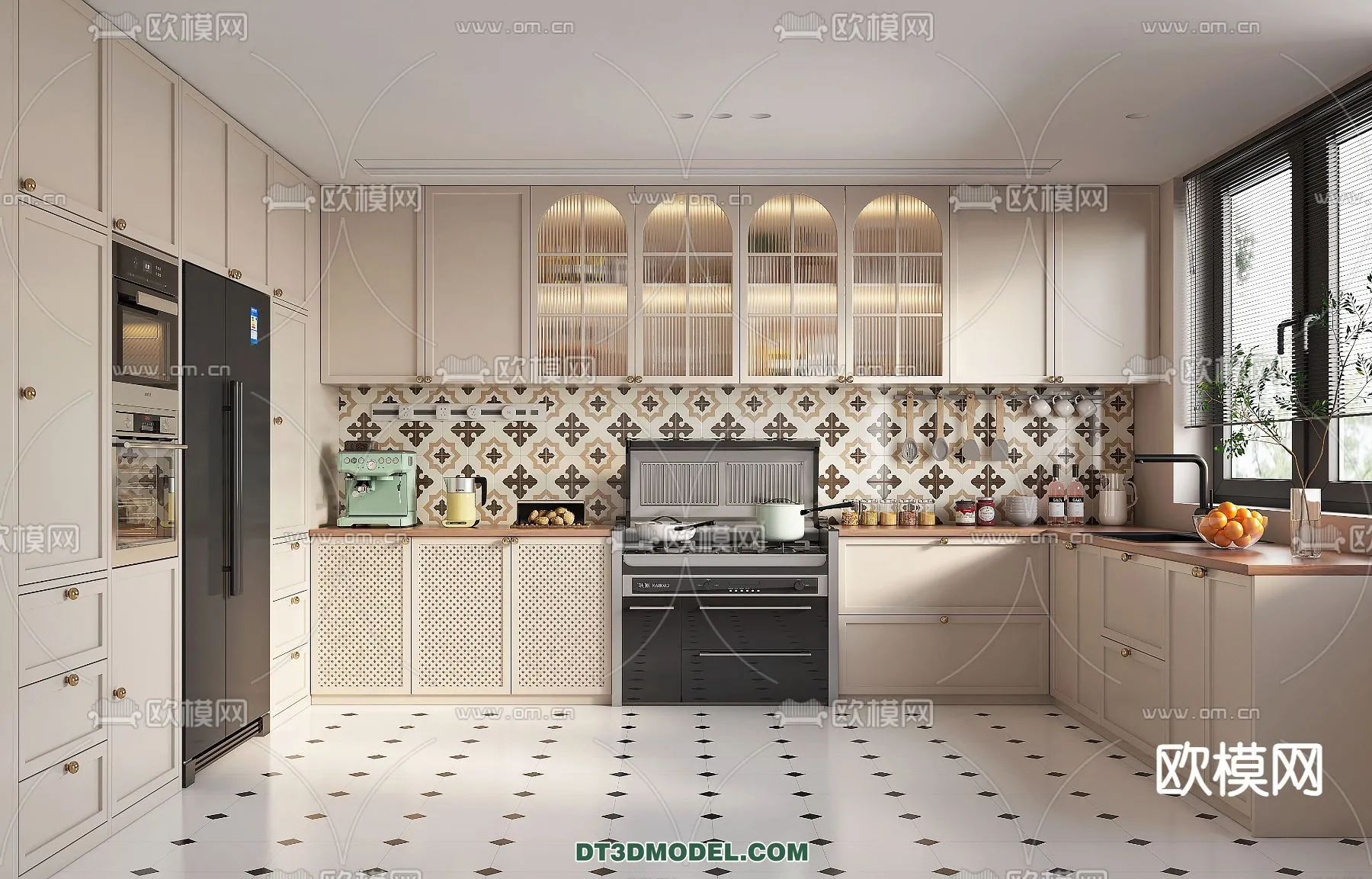 Kitchen - France Style - Interior 3D Scene - 017