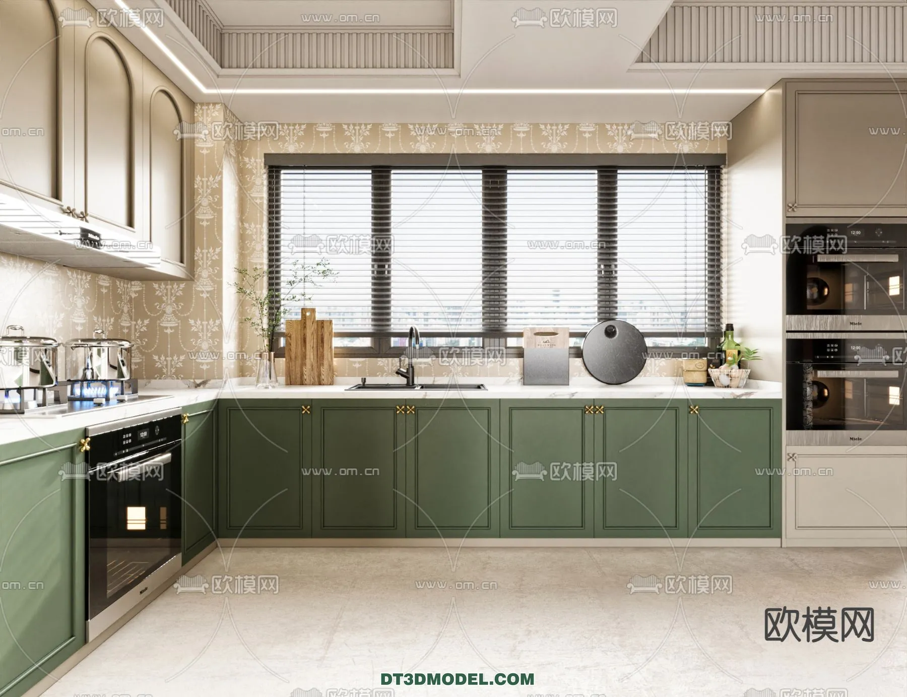 Kitchen - France Style - Interior 3D Scene - 019