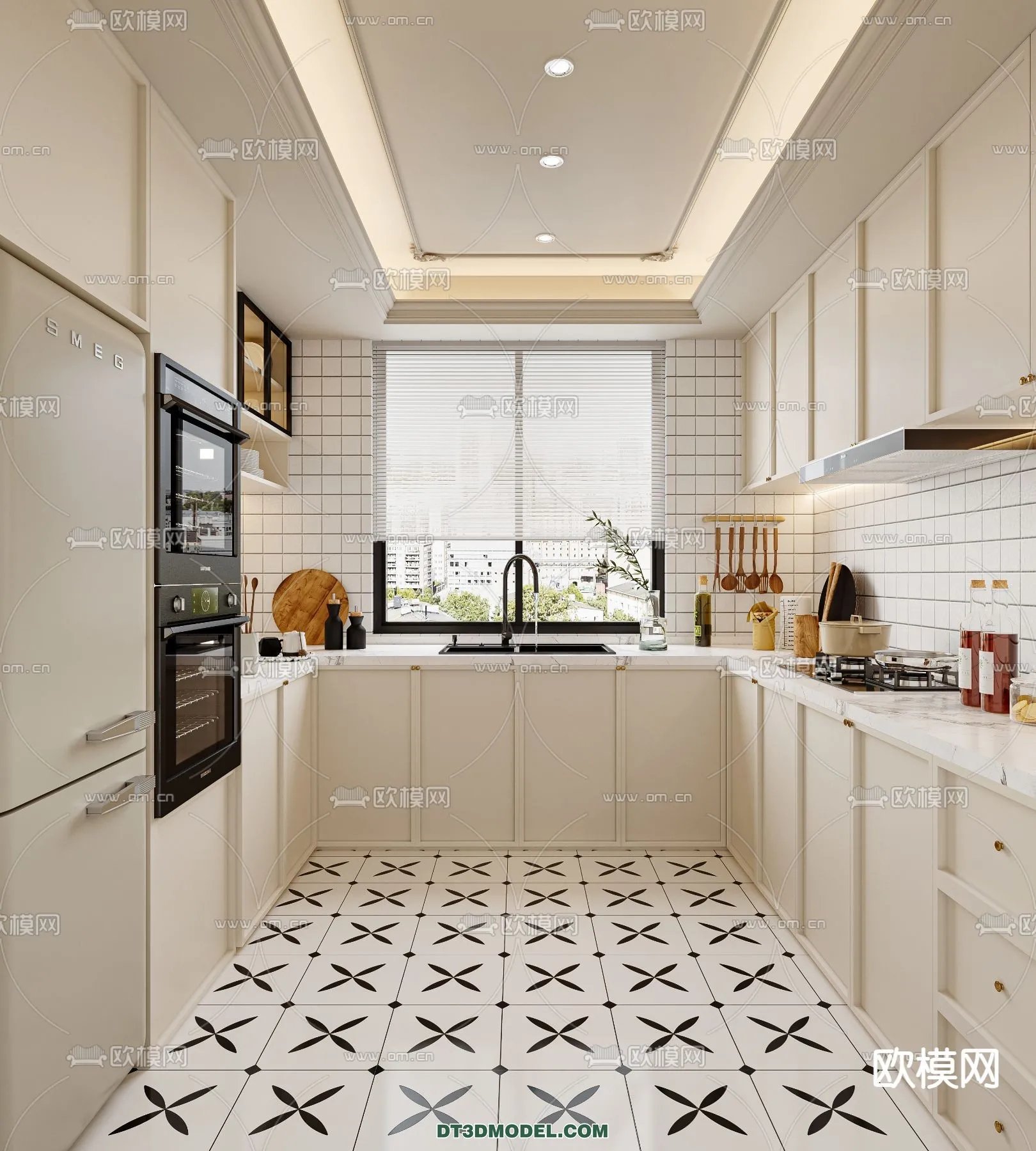 Kitchen - France Style - Interior 3D Scene - 020