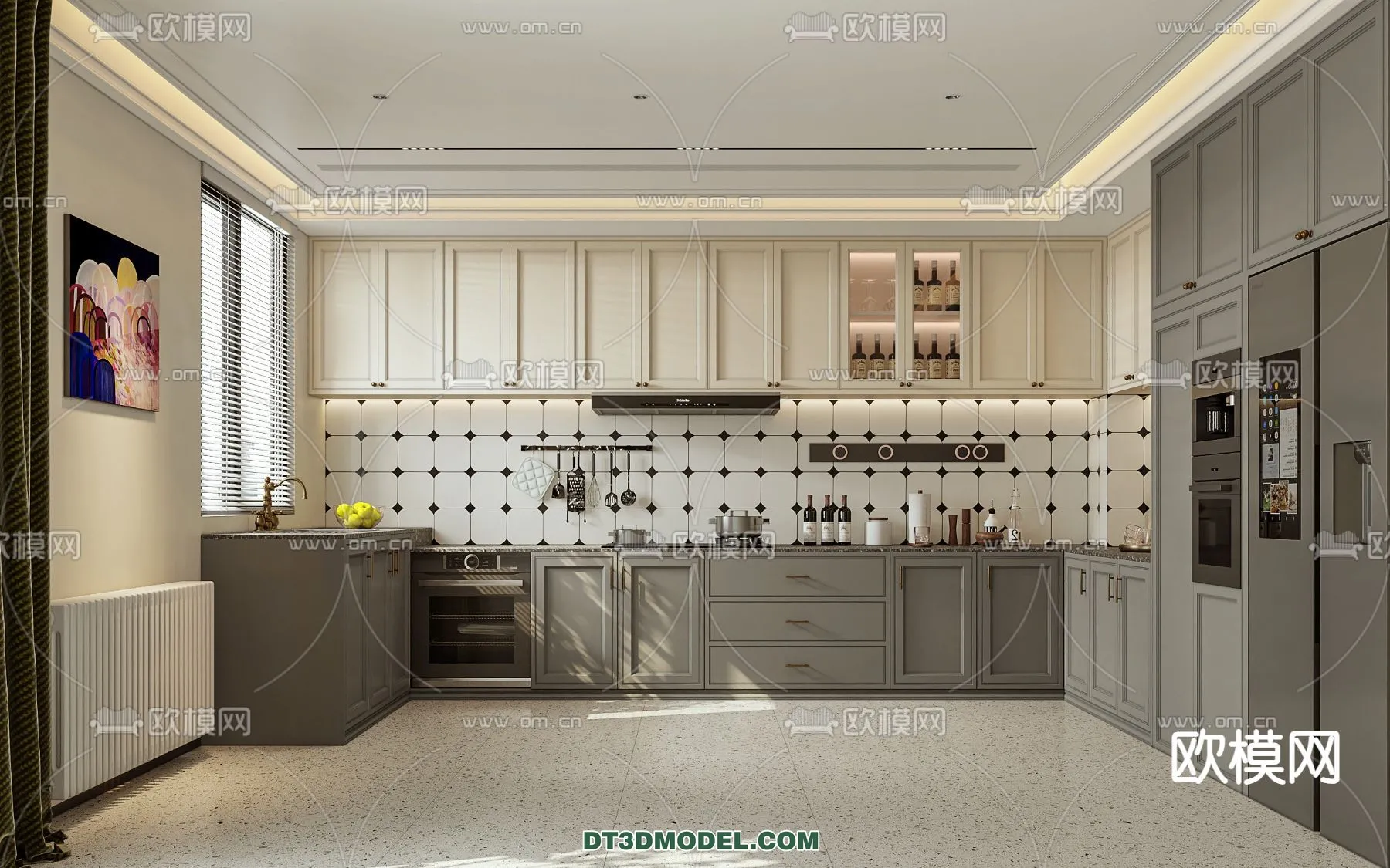 Kitchen - France Style - Interior 3D Scene - 022