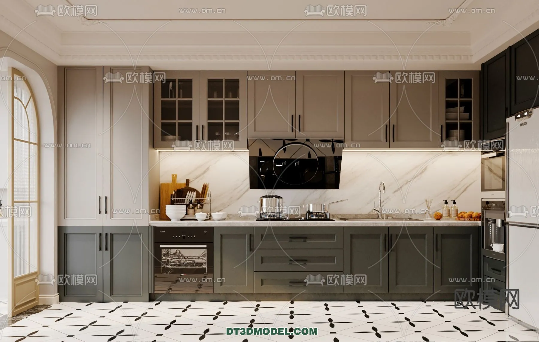 Kitchen - France Style - Interior 3D Scene - 025