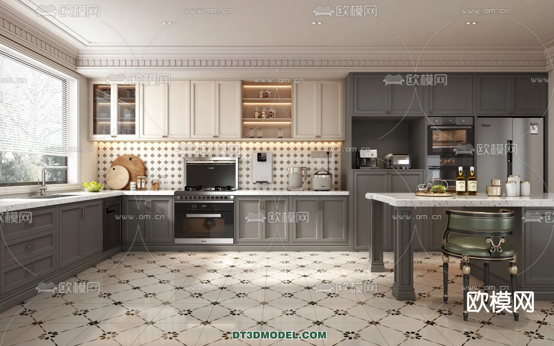 Kitchen - France Style - Interior 3D Scene - 031