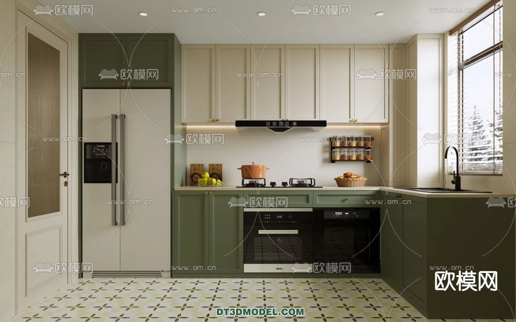 Kitchen - France Style - Interior 3D Scene - 032