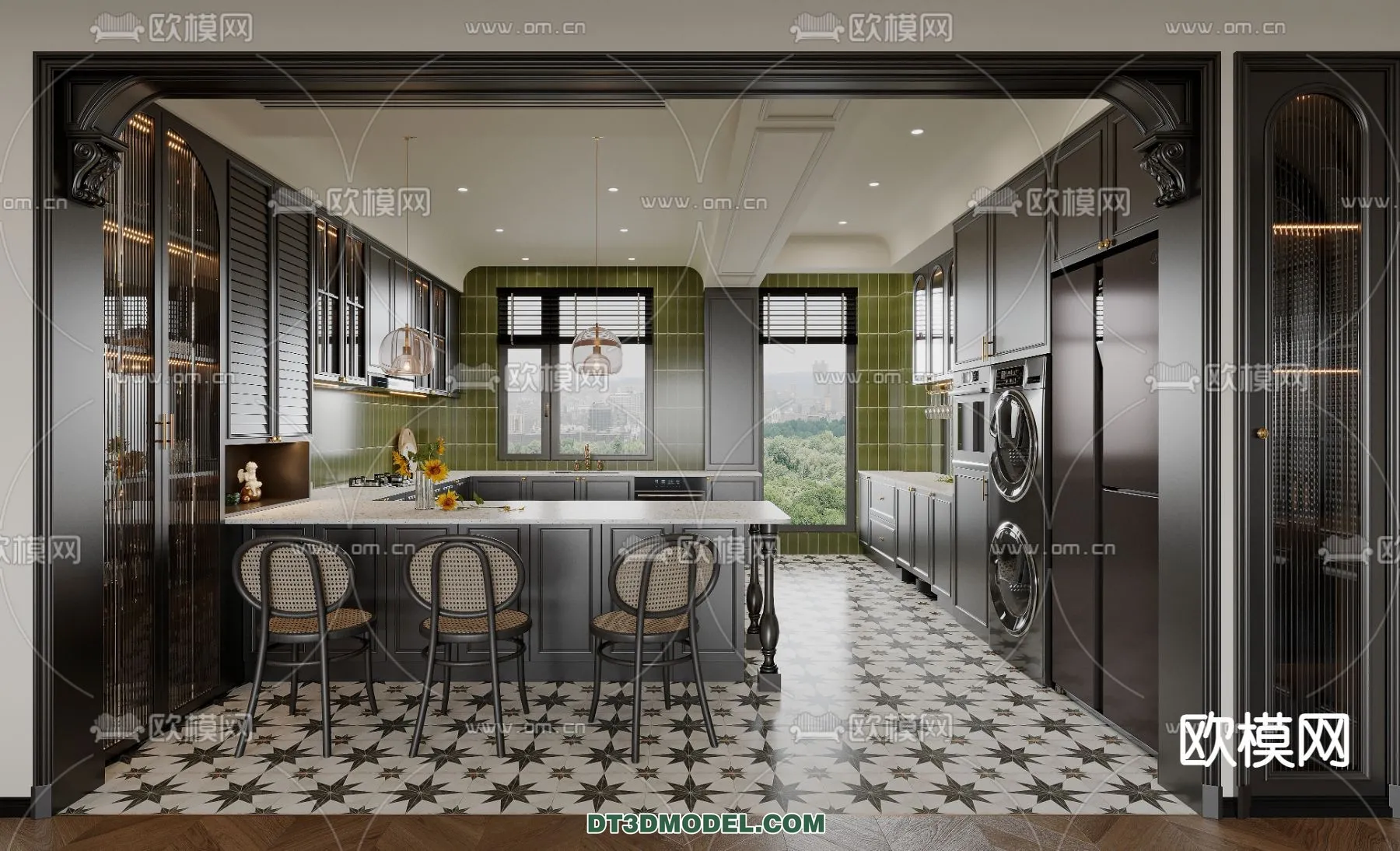 Kitchen - France Style - Interior 3D Scene - 037