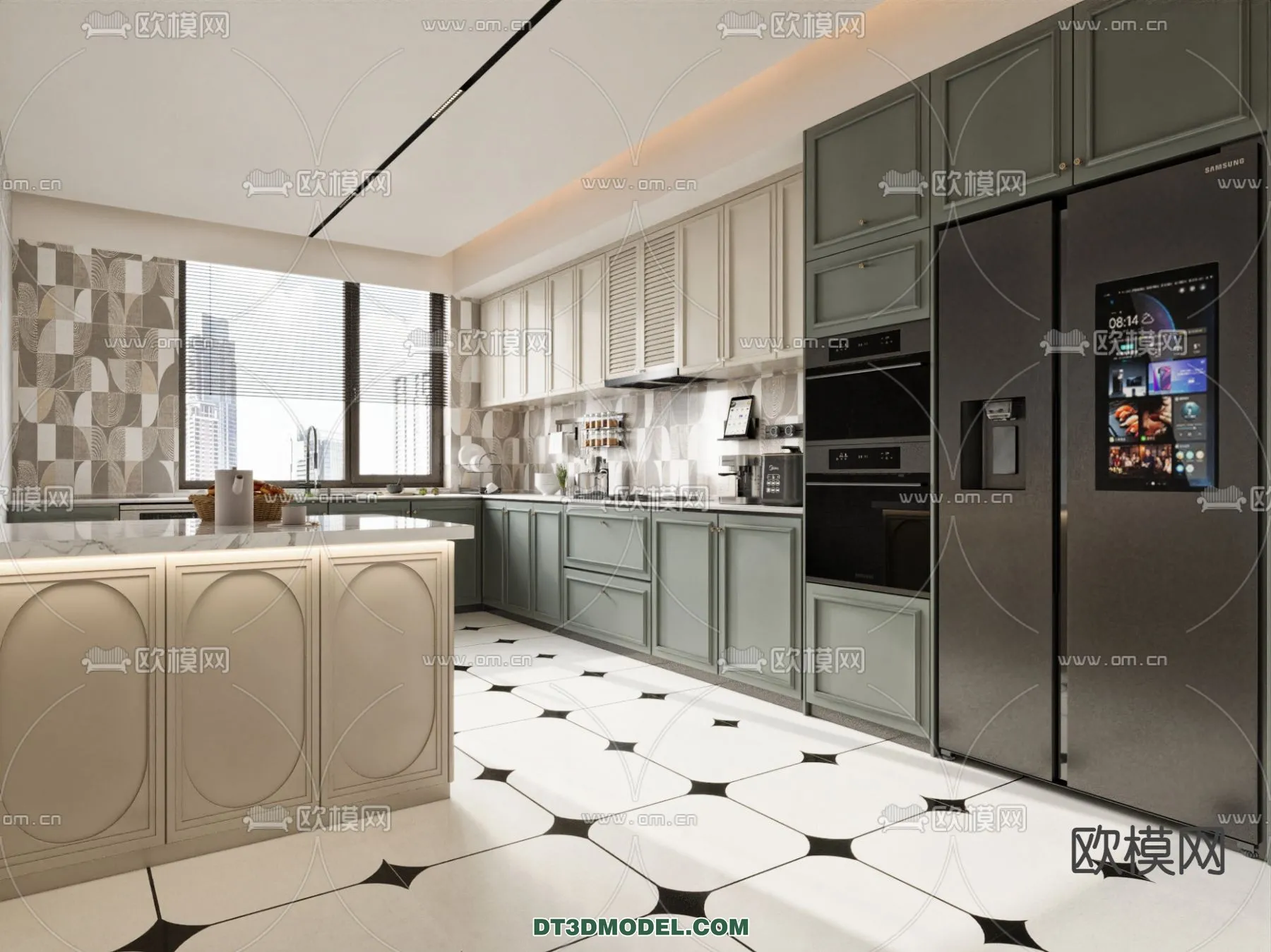 Kitchen - France Style - Interior 3D Scene - 038