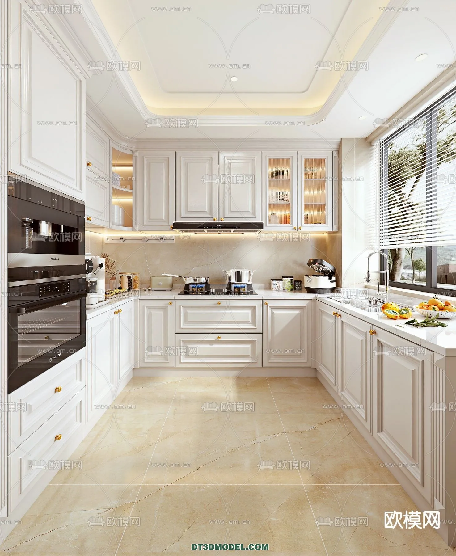 Kitchen - France Style - Interior 3D Scene - 039