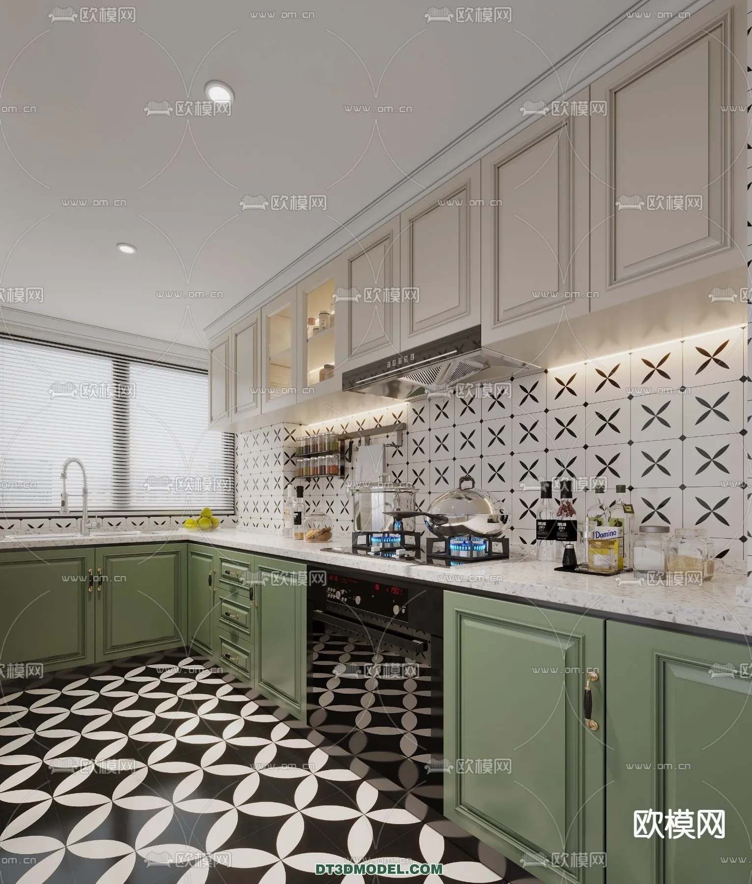Kitchen - France Style - Interior 3D Scene - 044