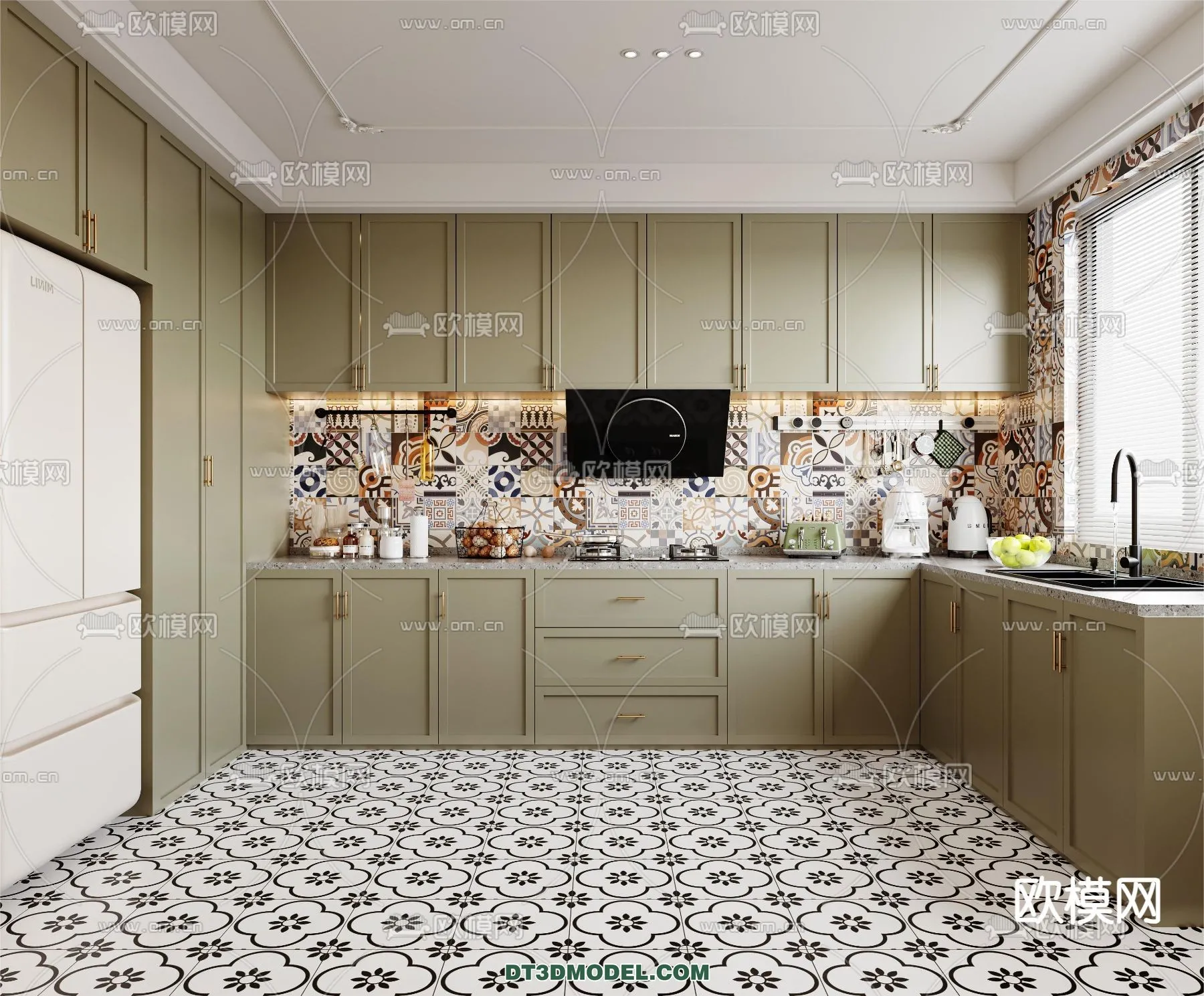Kitchen - France Style - Interior 3D Scene - 046
