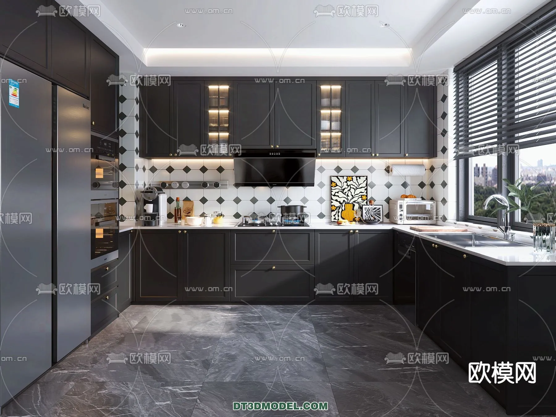 Kitchen - France Style - Interior 3D Scene - 047