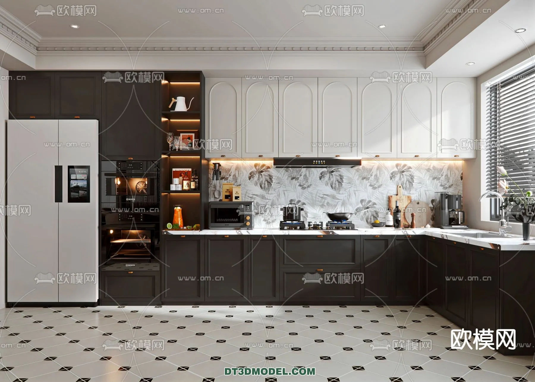 Kitchen - France Style - Interior 3D Scene - 055