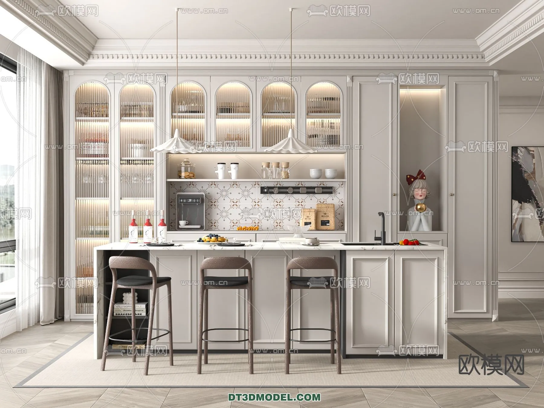 Kitchen - France Style - Interior 3D Scene - 063