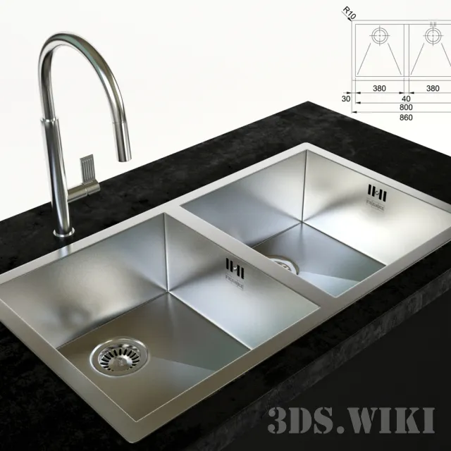kitchen - Franke Planar PPX 220 undercounter sink 3D Model
